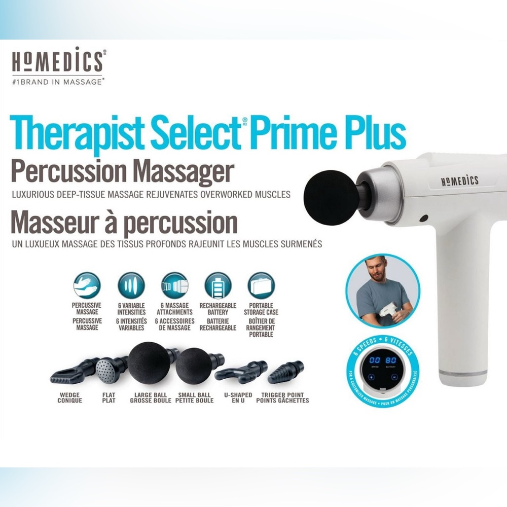 Homedics White Massage Gun Kit